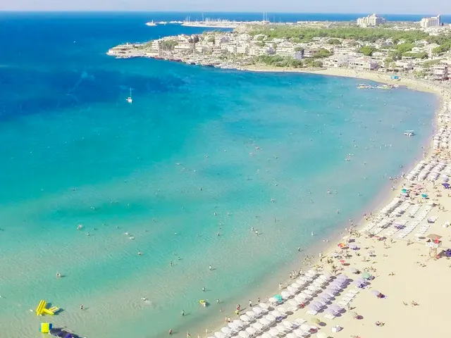 Sarıyer Altınkum Kadınlar Plajı sahilinin havadan genel görünümü